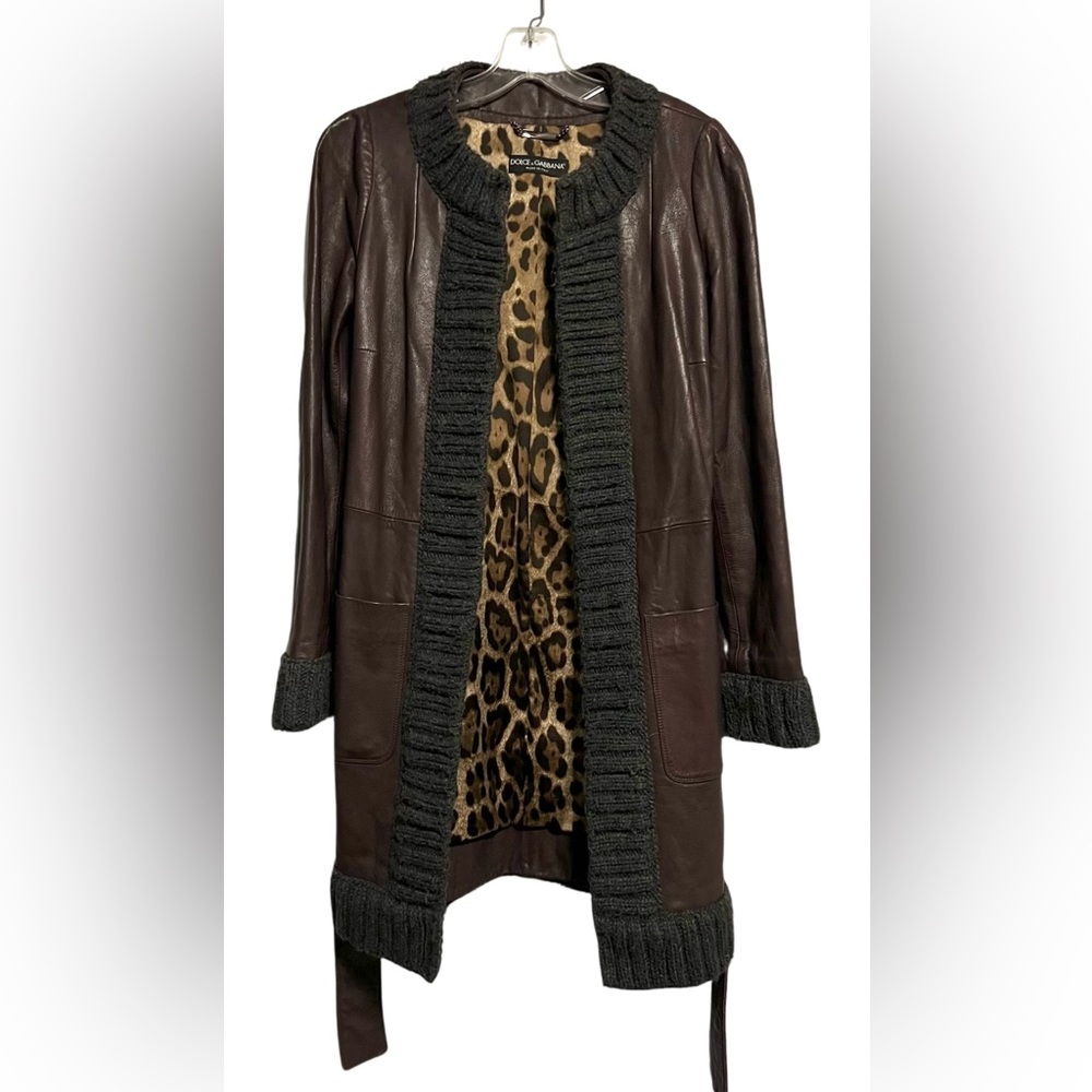 Dolce & Gabbana Leather Coat - Purple Lambskin Evening Jacket